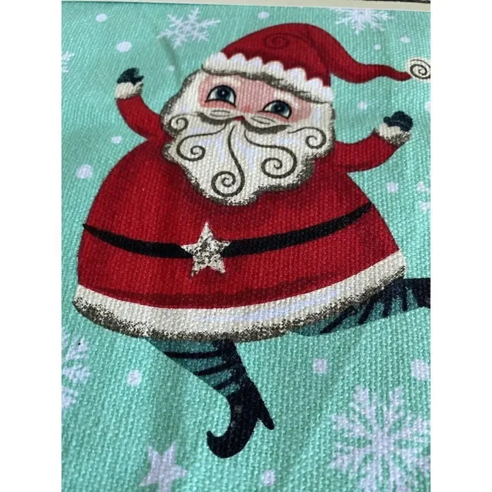 Set Of 4 Johanna Parker Christmas‎ Santa Claus Placemats Holiday Retro NEW
